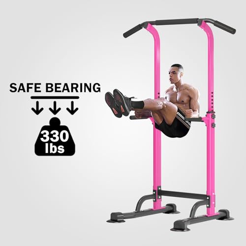 SogesPower Power Tower Dip Station Pull Up Bar for Home Gym Adjustable Height Strength Training Workout Equipment,Pull Up ...