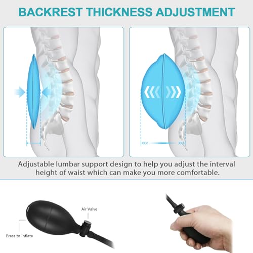AIVEISI Massage Seat Cushion Pad with Heat 9 Massage Style Lumbar Support Function, Fatigue Stress Relief Back Massager Ch...