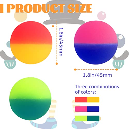 Irrmshr 18 Pcs Bouncy Balls for Kids,45 mm Jumbo Super Bouncy Balls,Rubber High Bouncing Balls in Bright Assorted Multi Co...