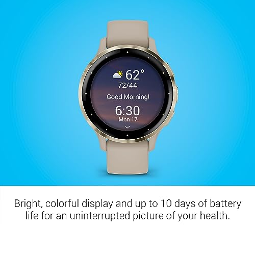 Garmin Venu 3S Running GPS Smartwatch with AMOLED Display, Advanced Health, Fitness Features, Up to 14 Day Battery Life wi...