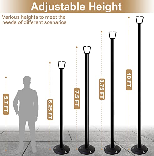 Queension 10FT Ground Base String Light Poles for Outdoor String Lights for Garden, Backyard, Patio Lighting Stand for Par...