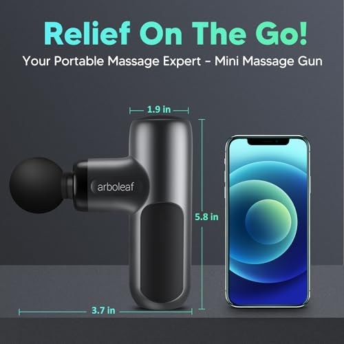arboleaf Mini Massage Gun Deep Tissue, Percussion Muscle Massager for Back Pain Relief, Portable Small Travel Size, Quiet ...