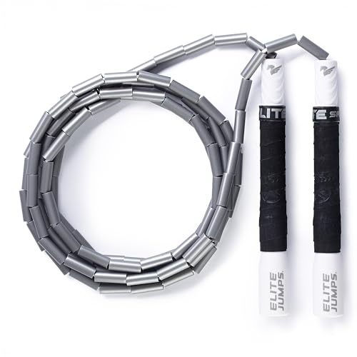 Elite Jumps Freestyle Beaded Jump Rope for Cardio Training - Workout Jump Rope with Unbreakable Long Handles and Shatterpr...