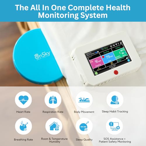 SkyPad FDA-Cleared Contact-Free Heart & Breathing & Sleep Apnea & Seizure Monitor, Adult & Children Home Health Care - Sen...