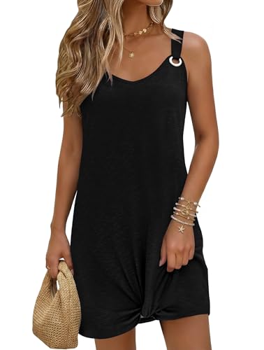 Ekouaer Swimsuit Coverup for Women Sleeveless Bathing Suit Cover Up 2026 Twisted Tank Beach Summer Dress A-line Sundress