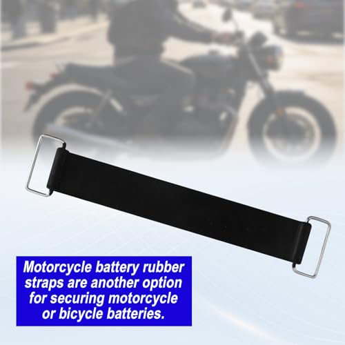 10pcs Motorcycle Battery Straps, Stretchable Rubber Band Tie Down Straps with Metal Buckles Scooter Battery Fixed Strap Ac...