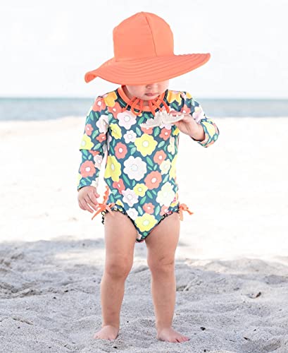 RuffleButts® Baby/Toddler Girls UPF 50+ Sun Protective Wide Brim Swimwear Sun Hat
