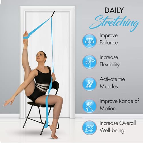 Stretching Strap With Door Anchor - Stretching Equipment to Improve Legs Flexibility - Splits Trainer For Home Ideal In Ba...