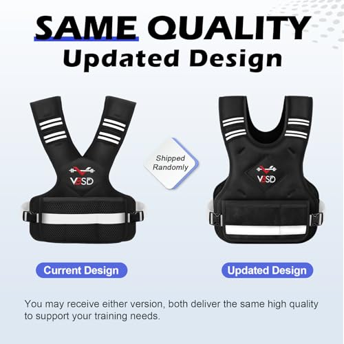 VBSD Adjustable Weighted Vest for Women Men 4-10lb/11-20lb/20-32lb Vest with 6 Ironsand Weights Body Weight Vest with Refl...