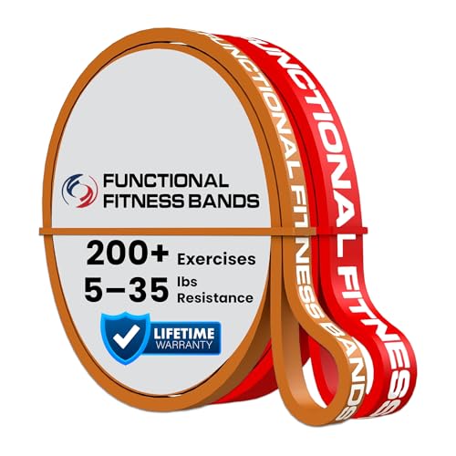 Functional Fitness Pull Up Assist Resistance Bands | Heavy Duty Loop Exercise Bands for Powerlifting, Mobility, and Stretc...