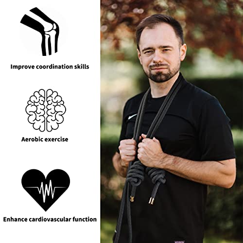 veimia Flow Rope for Fitness High Performance Double Woven Workout Rope Adjustable Flow Jump Rope for Men Women Training I...