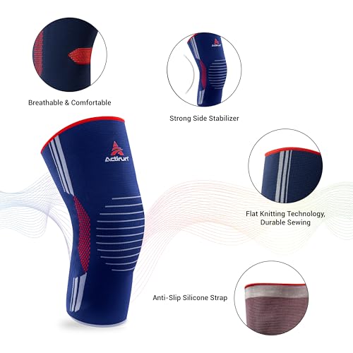 Actirun High-Stability Knee Sleeve with Side Stabilizers – Firm Compression Support for Men & Women – Recovery for Meniscu...