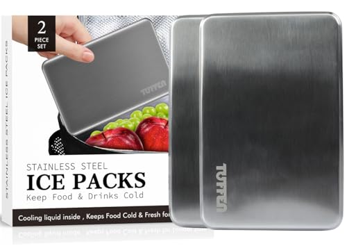 Tuffen Ice Packs for Lunch Boxes, Stainless Steel Cooling Pack for Cooler, Quick Freeze Long-Lasting Reusable Ice Pack, Mu...