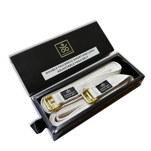 Samadhaan Yoga Strap with Durable Sliding Brass Buckle | Strong & Secure Yoga Strap | Double Thickness Adjustable Yoga Bel...