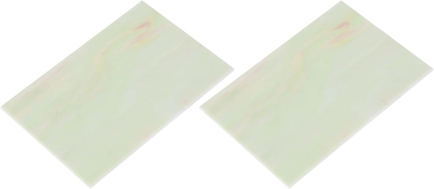 MECCANIXITY 2 Pcs Stained Glass Sheet Mosaic Tile 7.9 Inch x 5.9 Inch Rose Red Stained Glass Sheets for Crafts DIY Art Project
