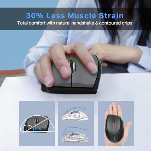 E-YOOSO Wireless Mouse for Laptop, Portable Optical Computer Mouse, 6 Buttons, Cordless 2.4GHz with USB Receiver, 5-Level ...
