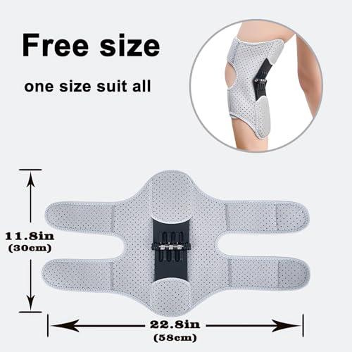 Spring-Powered Knee Brace Stabilizer - Adjustable Triple-Spring Support for Squats, Stairs Climbing & Recovery, Ergonomic ...