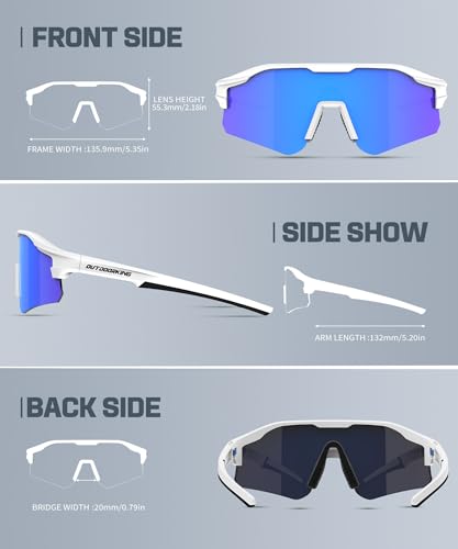 OUTDOORKING Sport Polarized Sunglasses for Men and Women, Stylish and Lightweight Cycling Sunglasses with UV400 Protection