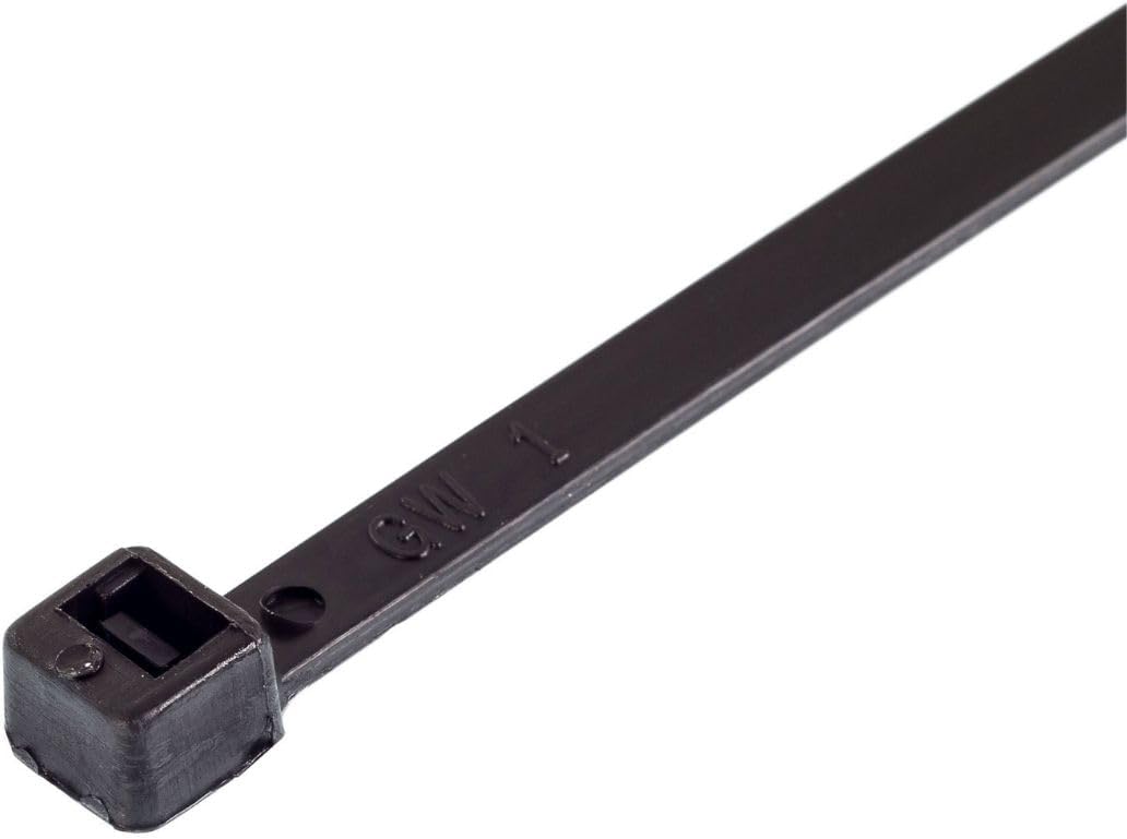 GTSE 8 Inch Black Zip Ties, 100 Pack, 18lb Strength, UV Resistant Strong Nylon Cable Ties, Self-Locking 8" Tie Wraps