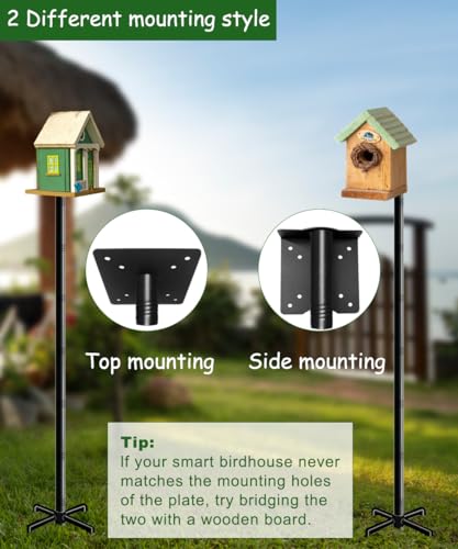 Mokeyder 105 Inch Bird House Pole Mount Kit, Adjustable Heavy Duty Bird Feeder Pole for Outdoors, Universal Mounting Post ...