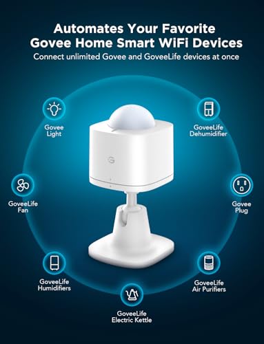 GoveeLife Motion Sensor, Group Control Unlimited Devices, Wireless Mini Contact Sensor for Smart Home Automation, Battery ...