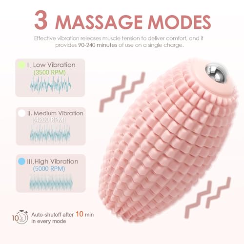 YIXIUTEN Vibrating Massage Ball for Muscle Recovery, Silicone Myofascial Massage Ball, Plantar Fasciitis Relief,Hip & Psoa...