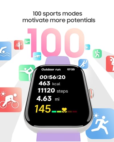 TOOBUR Smart Watch for Women, Alexa Built-in, Answer/Make Calls, 1.91" HD Screen Fitness Watch, IP68 Waterproof, 100 Sport...