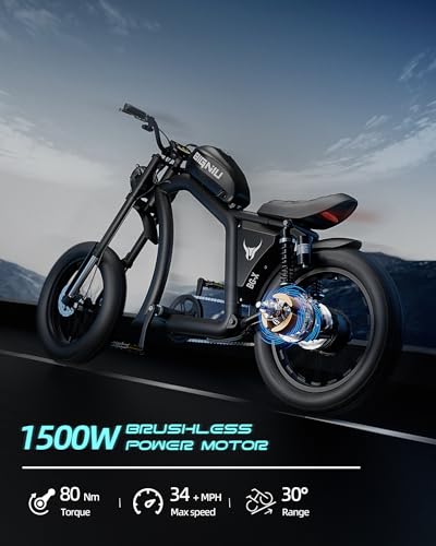 BIGNIU BG-X Electric Bike for Adults 1500W Brushless Motor with 48V/31.5Ah Battery, 34+ MPH Up to 40 Miles Range 20" *5" F...