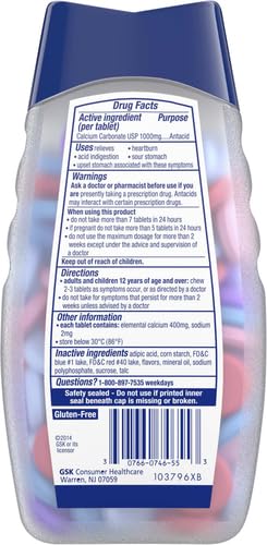 TUMS Ultra Strength Chewable Antacid Tablets for Heartburn Relief and Acid Indigestion Relief, Assorted Berries - 160 Count (Pack of 2)