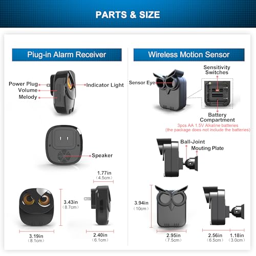 Driveway Alarm- 1/2 Mile Long Range Wireless Driveway Alarm Outdoor Weather Resistant Motion Sensor&Detector-DIY Security ...