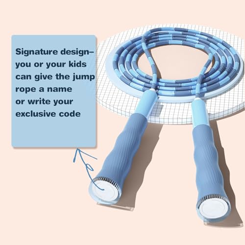 Redify Beaded Jump Rope for Kids,Tangle-Free Segmented Kids Jump Rope with Soft Anti-slip Handles,Adjustable Jumping Rope ...