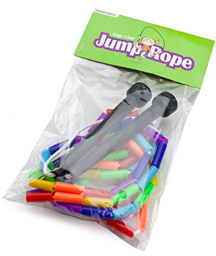 K-Roo Sports K-Roo Sports Rainbow Jump Rope with Plastic Beaded Segmentation, 7-Foot