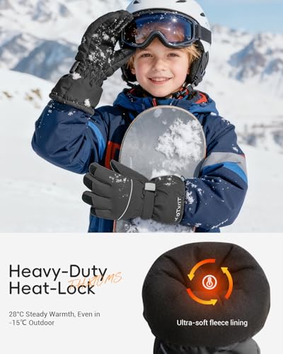ThxToms Kids Warm Gloves Winter Waterproof Snow Gloves for Ourdoor Sports Snowboard, Toddler Bulky Ski Gloves for Boys Gir...