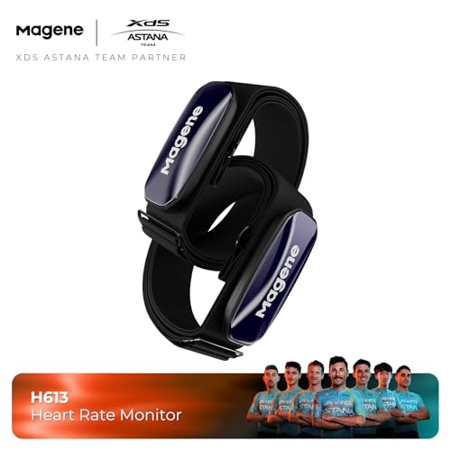 Magene H613 Heart Rate Monitor Chest Strap with Precise Tracking, Bluetooth & ANT+ Connectivity, 17h Offline Storage, IPX7...