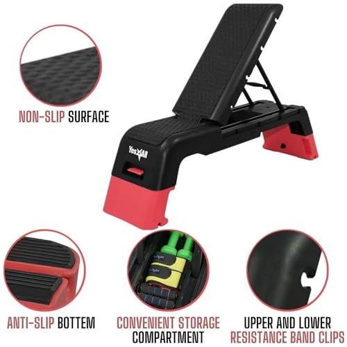 Yes4All Multifunctional Aerobic Deck - Versatile Fitness Station, Weight Bench, Aerobic Stepper, Plyometrics Box for Cardi...