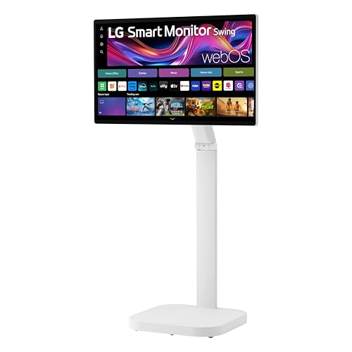 LG Smart Monitor Swing 32U889SA-W 32-Inch 4K UHD (3840x2160) IPS Touchscreen on a Fully Adjustable Wheeled Base HDR10, web...