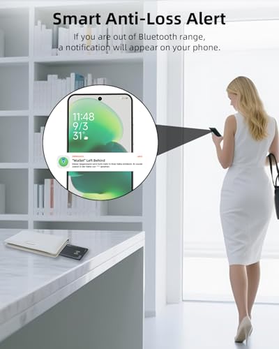CooAoo Wallet Tracker Card Android, IP68 Waterproof Smart Card Luggage Tracker Compatible with Google Find Hub (Android On...