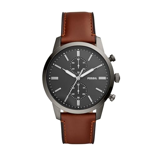 Fossil Men's Townsman Quartz Stainless Steel and Leather Chronograph Watch