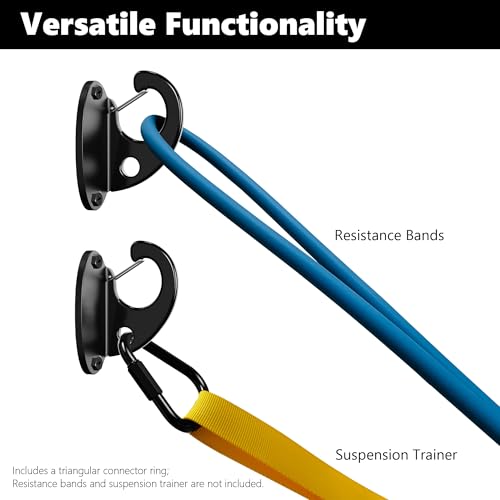 FITKIT 3-Pack Resistance Band Wall Anchor Set, No Weld Wall Mount for Exercise Bands & Suspension Straps – Compact Strengt...