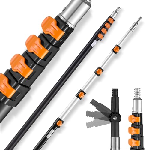 VEVOR Telescopic Extension Pole, 7-30 FT Multi-Purpose Extension Pole, Sturdy Aluminum Alloy Paint Extendable Pole with Fl...