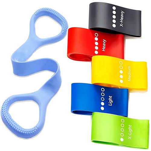 Resistance Bands for Working Out 6 Pack Resistance Bands for Arms,Elastic Pilates Flexbands for Physical Therapy Yoga, Str...