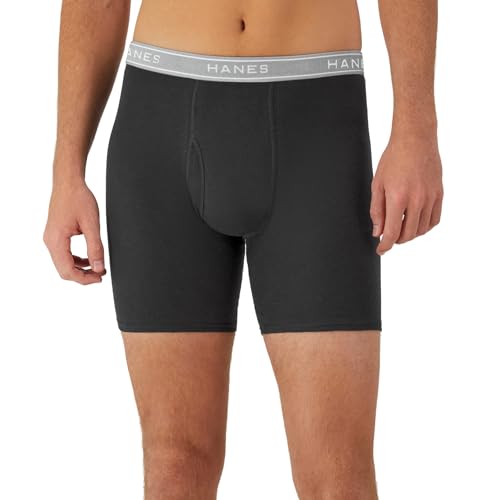 Hanes mens Underwear Boxer Briefs Pack, Cool & Breathable Cotton Moisture-wicking Underwear for Men, No Ride Up