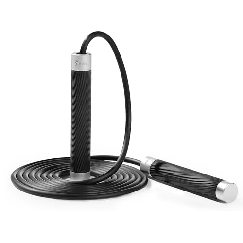 Sunny Health & Fitness Exercise Jump Rope for Fitness, Lightweight & Portable Skipping Rope with Durable Handles & Adjusta...