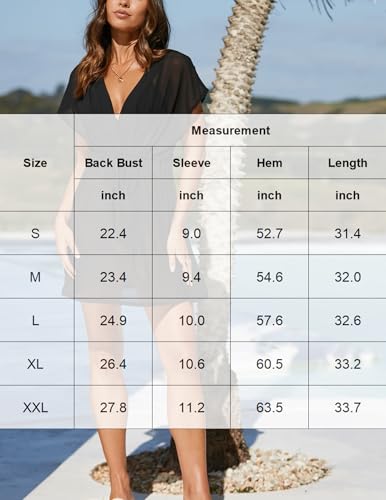 Avidlove Swimsuit Cover Ups for Women Beach Chiffon Swimwear Coverup Sheer Sexy V-Neck Beachwear