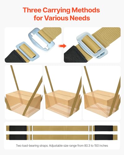 VEVOR Moving Straps, Supports up to 1000 lbs, 2-Person Lifting and Moving System with 2 Harness & 2 Load-Bearing Straps, A...