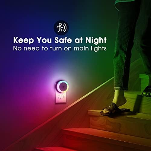 Briignite Night Light for Kids, RGB Color Changing, Plug-in, Multicolor Round Shade, Model ABRNL00109N-2, 2 Pack