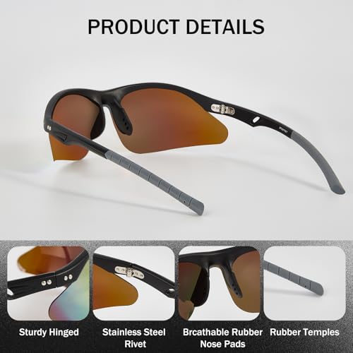 GoLight Polarized Sports Sunglasses for Men & Women – UV400 Protection, Anti-Glare for Running, Fisfing, Cycling, Driving