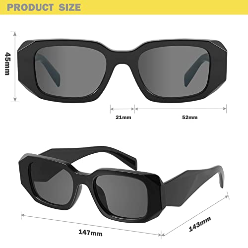mosanana Trendy Rectangle Sunglasses for Women Men-Goulding