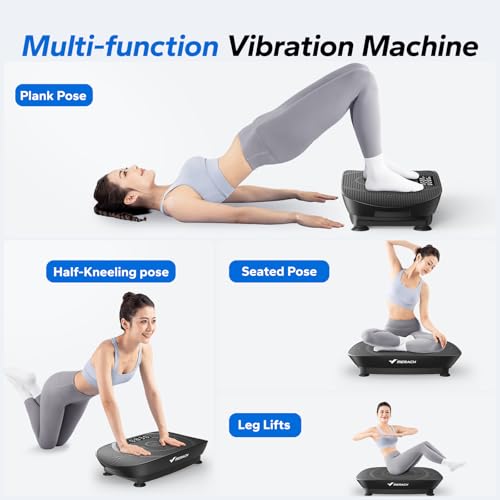 MERACH Vibration Plate Exercise Machine, Whole Body Workout Equipment for Women, Bluetooth and Silicone Pedal, Vibration P...