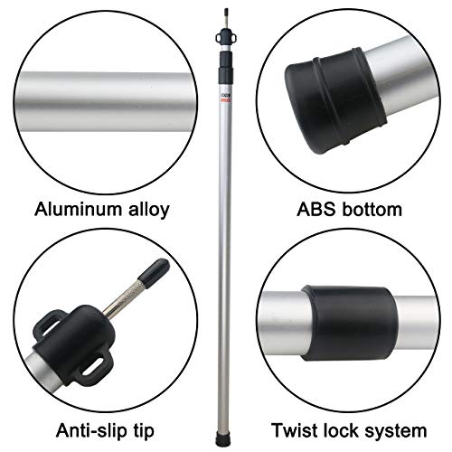 Sunnyglade 2 Pcs Adjustable Tarp Poles, Silver , Telescoping Aluminum Rods Portable Awning Poles for Camping,Backpacking,H...